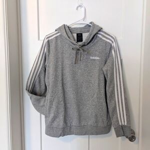 Adidas Gray Hoodie with White Stripes Size US Med.